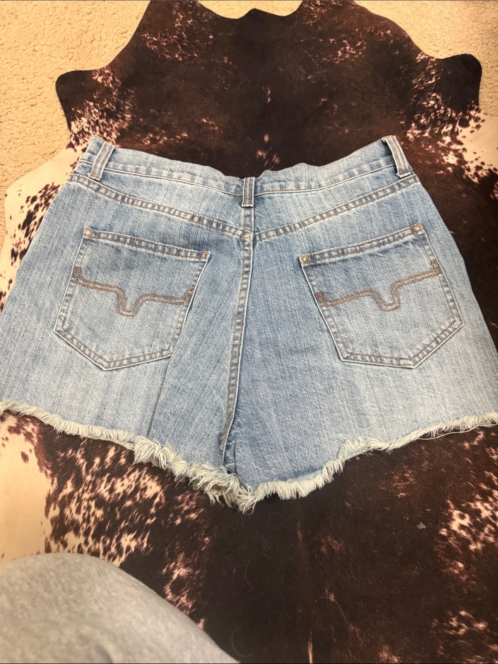 Kimes Ranch Light Blue Distressed High-Rise Denim Shorts - Picture 4 of 4